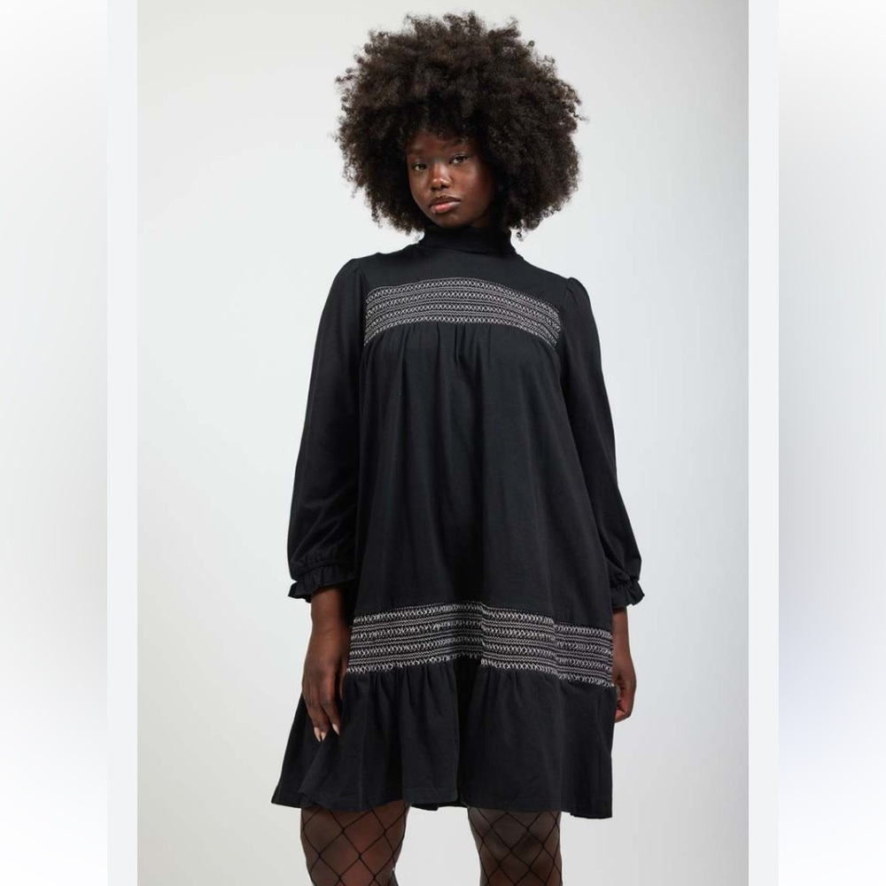 Batsheva Frankie long sleeve modern Victorian black dress​, plus size dress - Picture 2 of 9